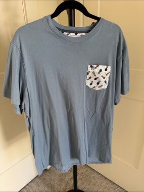 Original Penguin Men’s XXL Blue T-Shirt Pineapple Print Pocket Tee